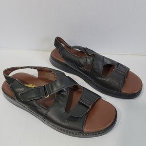 Dr. Scholls Women Black Leather Upper Strappy Comfort Shoes Sz 8.5 Adjustable